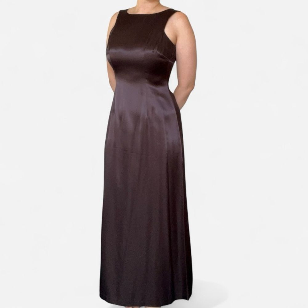 VTG NWT Rampage Prom Formal Maxi Dress Dark Chocolate Brown Size 7